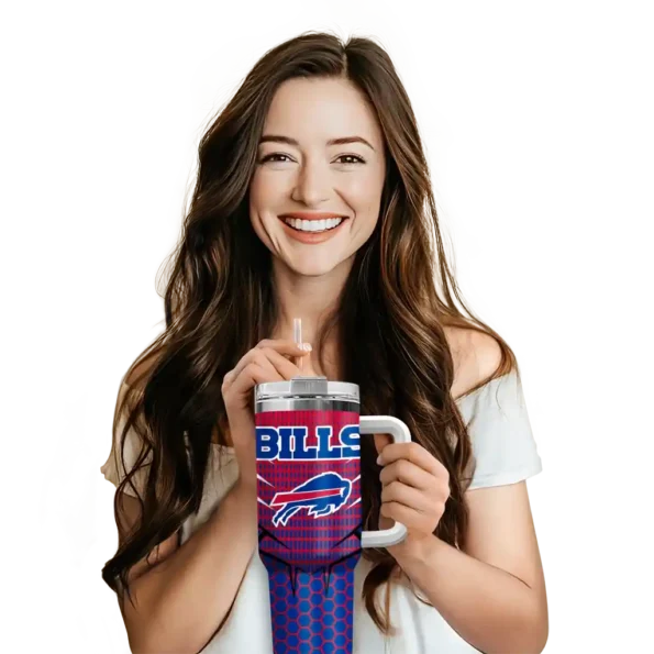 personalized buffalo bills hex texture blue curved tumbler premium grade.webp