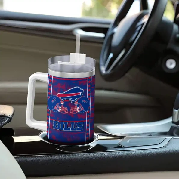 personalized buffalo bills honey streaks blue curved tumbler trendy.webp