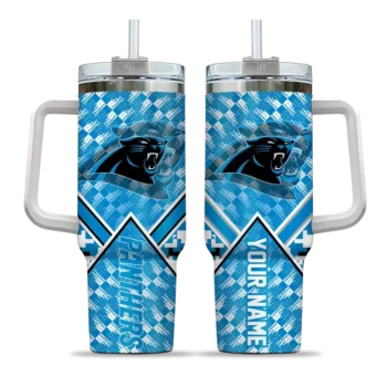 personalized carolina panthers chevron angle blue curved tumbler best selling.webp