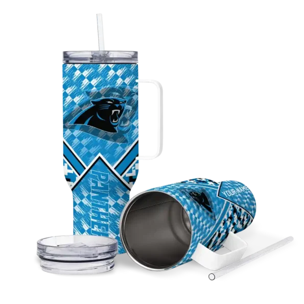 personalized carolina panthers chevron angle blue curved tumbler high quality.webp