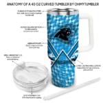 personalized carolina panthers chevron angle blue curved tumbler best selling.webp