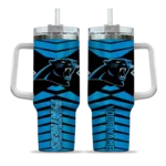 personalized carolina panthers chevron layers blue curved tumbler best selling.webp