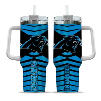 personalized carolina panthers chevron layers blue curved tumbler best selling.webp