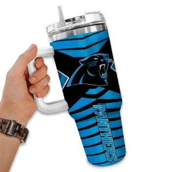 personalized carolina panthers chevron layers blue curved tumbler fashion forward.webp