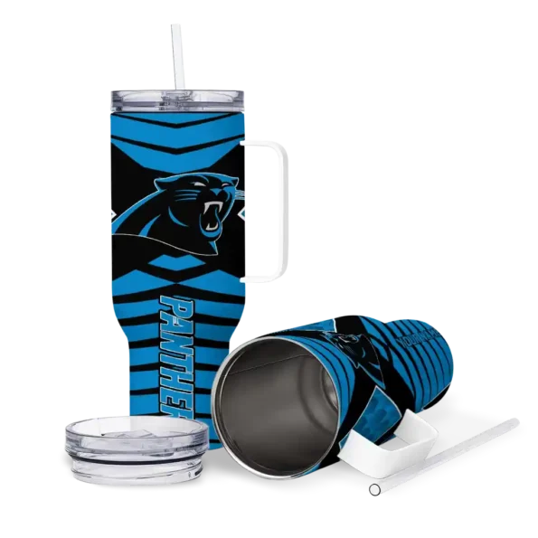 personalized carolina panthers chevron layers blue curved tumbler high quality.webp