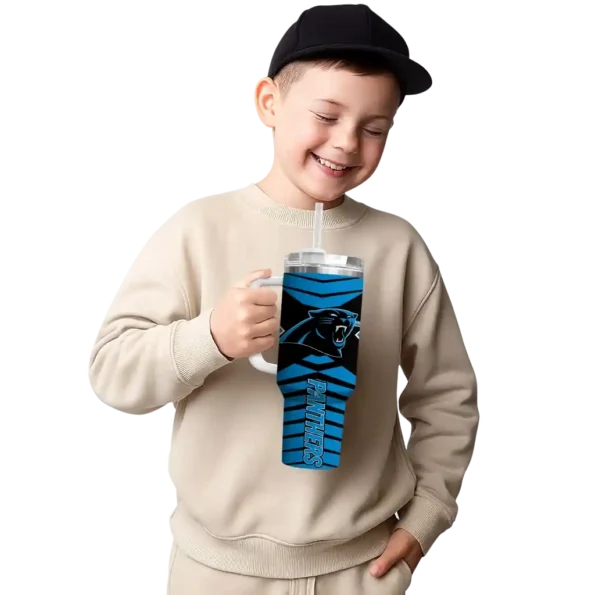 personalized carolina panthers chevron layers blue curved tumbler latest model.webp