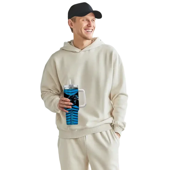 personalized carolina panthers chevron layers blue curved tumbler top rated.webp