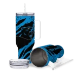 personalized carolina panthers claw cut blue black curved tumbler best selling.webp