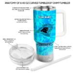 personalized carolina panthers geometric prism blue curved tumbler best selling.webp
