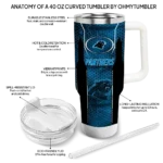 personalized carolina panthers hexagon armor blue curved tumbler best selling.webp