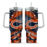 personalized chicago bears abstract paths blue curved tumbler best selling.webp