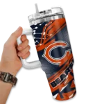 personalized chicago bears abstract paths blue curved tumbler best selling.webp