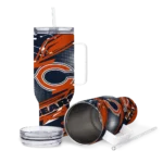 personalized chicago bears abstract paths blue curved tumbler best selling.webp