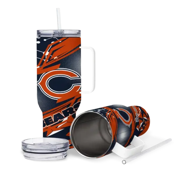 personalized chicago bears abstract paths blue curved tumbler high quality.webp