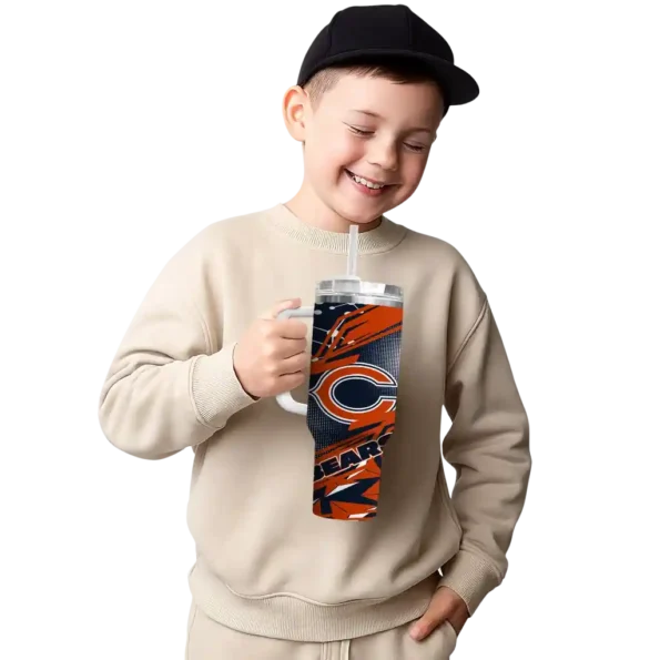 personalized chicago bears abstract paths blue curved tumbler latest model.webp