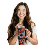 personalized chicago bears abstract paths blue curved tumbler best selling.webp