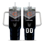 personalized chicago bears arrow armor blue black curved tumbler best selling.webp