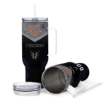 personalized chicago bears arrow armor blue black curved tumbler best selling.webp