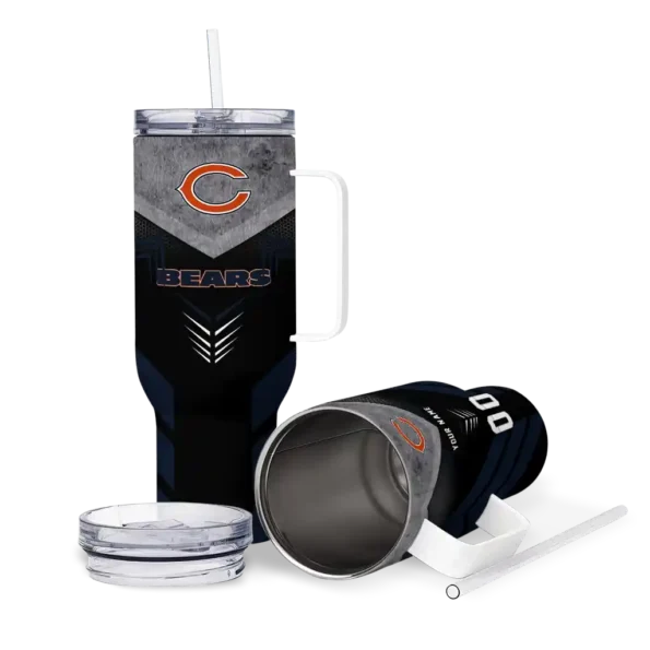 personalized chicago bears arrow armor blue black curved tumbler high quality.webp