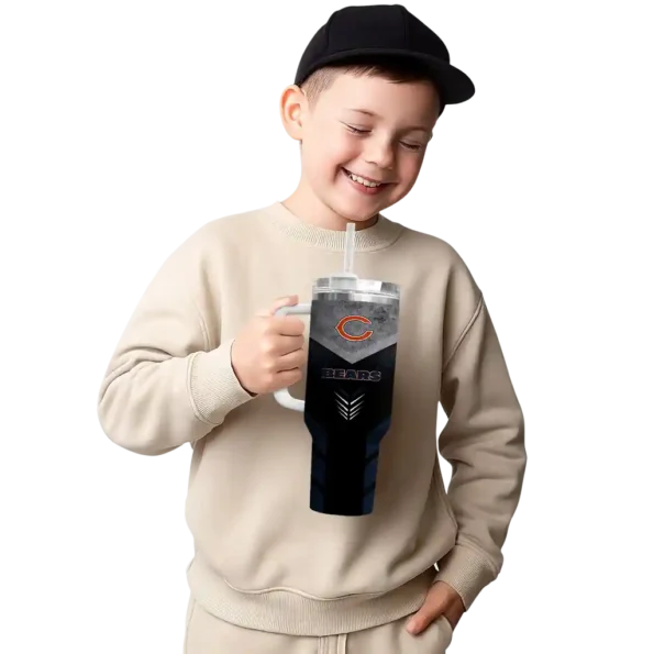 personalized chicago bears arrow armor blue black curved tumbler latest model.webp