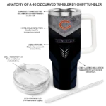 personalized chicago bears arrow armor blue black curved tumbler best selling.webp