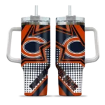 personalized chicago bears arrow burst blue curved tumbler best selling.webp