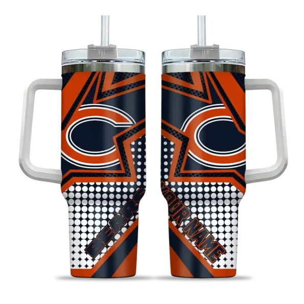 personalized chicago bears arrow burst blue curved tumbler best selling.webp