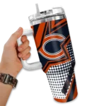 personalized chicago bears arrow burst blue curved tumbler best selling.webp