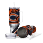 personalized chicago bears arrow burst blue curved tumbler best selling.webp