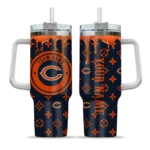 personalized chicago bears bullseye drips blue curved tumbler best selling.webp