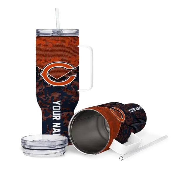 personalized chicago bears chevron stripe blue curved tumbler high quality.webp