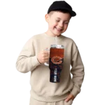 personalized chicago bears chevron stripe blue curved tumbler best selling.webp