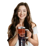 personalized chicago bears chevron stripe blue curved tumbler best selling.webp