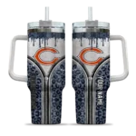 personalized chicago bears leopard zipper blue curved tumbler best selling.webp