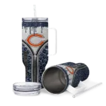 personalized chicago bears leopard zipper blue curved tumbler best selling.webp