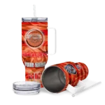 personalized chicago bears marbled stripes blue curved tumbler best selling.webp