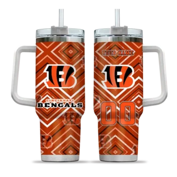 personalized cincinnati bengals bold diamonds orange curved tumbler best selling.webp