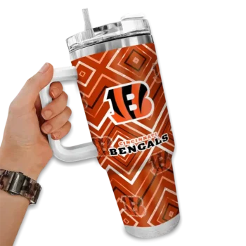 personalized cincinnati bengals bold diamonds orange curved tumbler fashion forward.webp