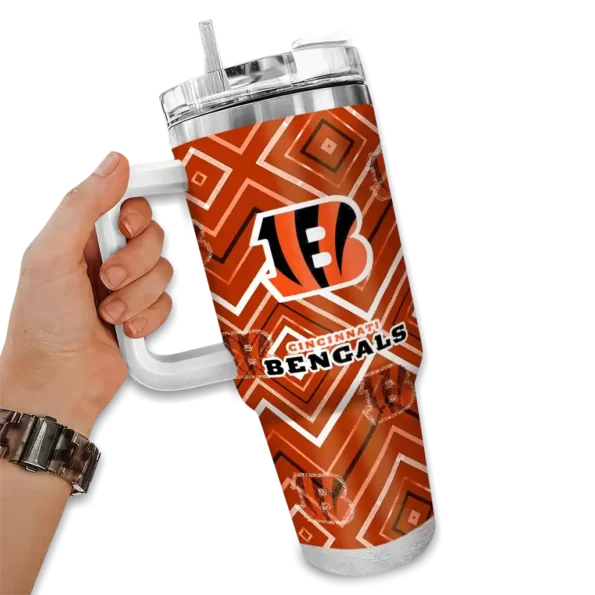 personalized cincinnati bengals bold diamonds orange curved tumbler fashion forward.webp