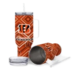 personalized cincinnati bengals bold diamonds orange curved tumbler best selling.webp