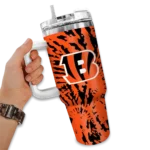 personalized cincinnati bengals burst swirl orange curved tumbler best selling.webp