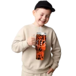 personalized cincinnati bengals burst swirl orange curved tumbler best selling.webp