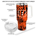 personalized cincinnati bengals burst swirl orange curved tumbler best selling.webp