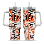 personalized cincinnati bengals camo mashup orange white curved tumbler best selling.webp