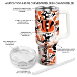 personalized cincinnati bengals camo mashup orange white curved tumbler best selling.webp