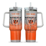 personalized cincinnati bengals gradient dots orange curved tumbler best selling.webp