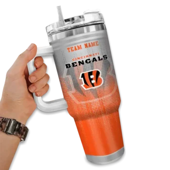 personalized cincinnati bengals gradient dots orange curved tumbler fashion forward.webp