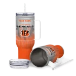 personalized cincinnati bengals gradient dots orange curved tumbler best selling.webp