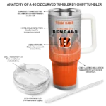personalized cincinnati bengals gradient dots orange curved tumbler best selling.webp