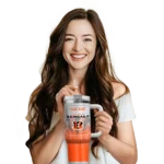 personalized cincinnati bengals gradient dots orange curved tumbler best selling.webp